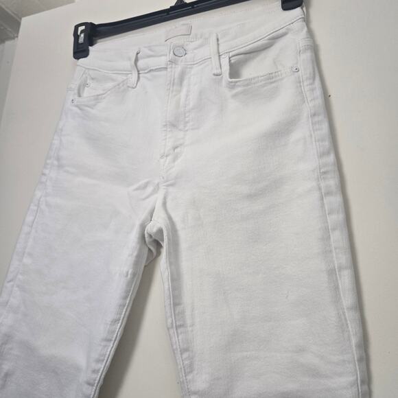 MOTHER The Insider Crop Step Fray Size 26 Fairest of Them All White Denim Jeans - Picture 6 of 12